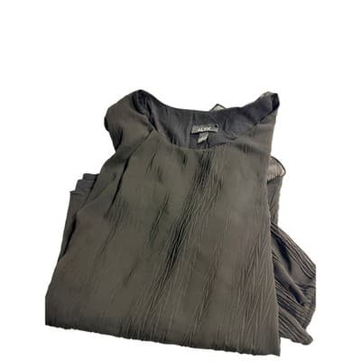 ALYX Elegant Chiffon Handkerchief Cut Layered Blouse TunicTop Black Large - Thumbnail 12
