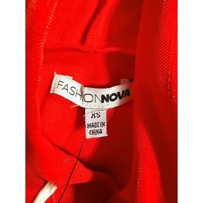 Fashion Nova Tennis Glam Set Two Piece Jogger Hoodie Pants Set Red White XS NWT - Thumbnail 13