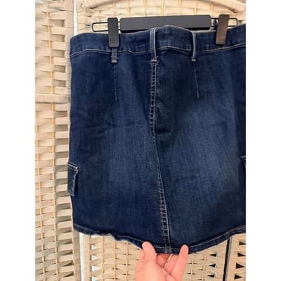 MUDD Women's Utility Mini Skirt Junior 15 Dark Blue Mid Rise Cargo Pocket - Thumbnail 11