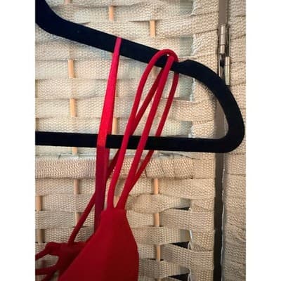 Jump Apparel Ruched Maxi Formal Dress 9/10 Red Scrappy Lace Up Criss Cross Back - Thumbnail 10