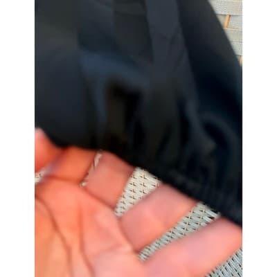 Liz Claiborne Long Sleeve Black Two Tone Stripe Gold Button XS Keyhole Neckline - Thumbnail 5