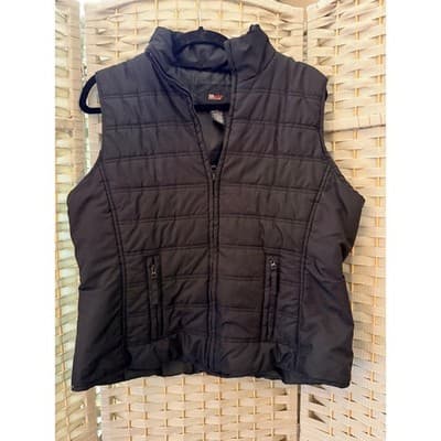 SB Active Puffer Vest Jacket Black Large NWOT Full Zip Front Mock Neck Collar - Thumbnail 2