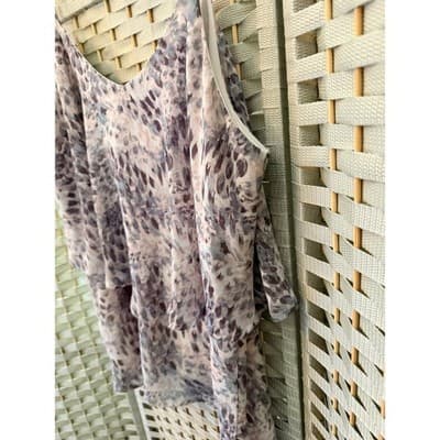 Maurices Tiered Camisole Flowy Top L Lilac Gray Ruffle Lightweight Sleeveless - Thumbnail 12