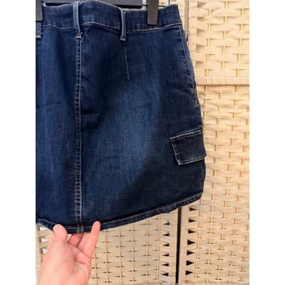 MUDD Women's Utility Mini Skirt Junior 15 Dark Blue Mid Rise Cargo Pocket - Thumbnail 10