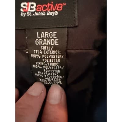 SB Active Puffer Vest Jacket Black Large NWOT Full Zip Front Mock Neck Collar - Thumbnail 13