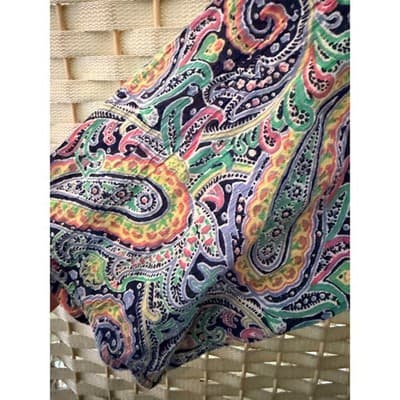 American Living Paisley Print Peasant Blouse Multicolor L Three Quarter Sleeve - Thumbnail 9