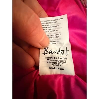 Bardot Roxy Lace Eyelet Midi Dress XL/12 Hot Pink Fit Flare Spaghetti Strap NWT - Thumbnail 19