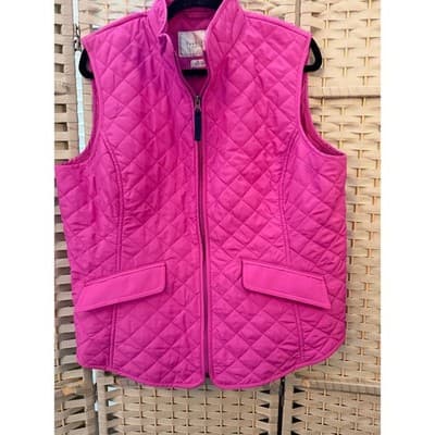 Van Heusen Quilted Zip Front Outerwear Vest XL Pink NWOT Standalone Collar - Thumbnail 3