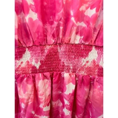 SHEIN Pink Floral Maxi Dress Women’s XL Empire Waist Flutter Sleeve Boho - Thumbnail 9