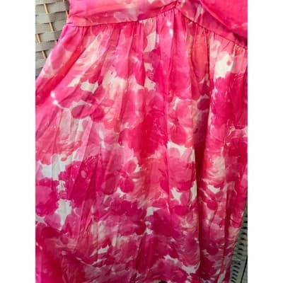 SHEIN Pink Floral Maxi Dress Women’s XL Empire Waist Flutter Sleeve Boho - Thumbnail 7