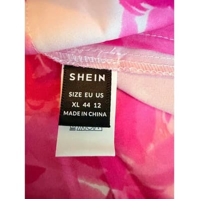 SHEIN Pink Floral Maxi Dress Women’s XL Empire Waist Flutter Sleeve Boho - Thumbnail 11