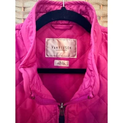 Van Heusen Quilted Zip Front Outerwear Vest XL Pink NWOT Standalone Collar - Thumbnail 4