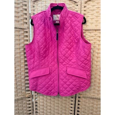 Van Heusen Quilted Zip Front Outerwear Vest XL Pink NWOT Standalone Collar - Thumbnail 2