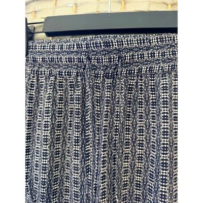 Ava Christine Women's Wide Leg Boho Style High Rise Palazzo Pants Blue Black M - Thumbnail 6