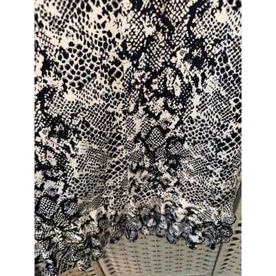 R& K Originals Snake Print Tiered Ruffle Hem Sleeveless Mini Dress Black White S - Thumbnail 9