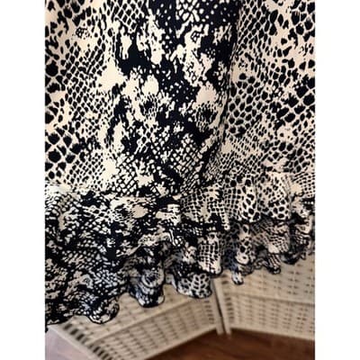 R& K Originals Snake Print Tiered Ruffle Hem Sleeveless Mini Dress Black White S - Thumbnail 3