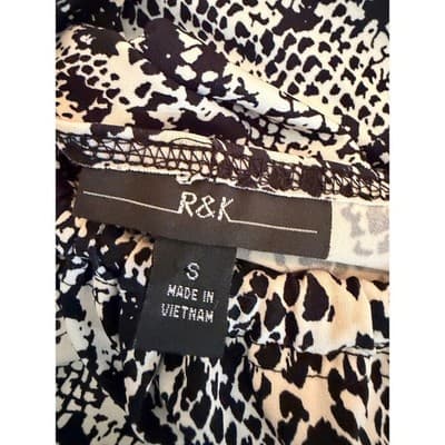R& K Originals Snake Print Tiered Ruffle Hem Sleeveless Mini Dress Black White S - Thumbnail 10