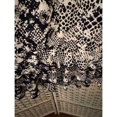 R& K Originals Snake Print Tiered Ruffle Hem Sleeveless Mini Dress Black White S - Thumbnail 4