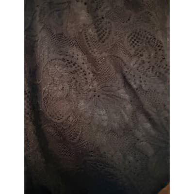 MIHOLL Off The Shoulder Lace Shift Loose Mini Dress Black L Flowy Straight Cut - Thumbnail 11