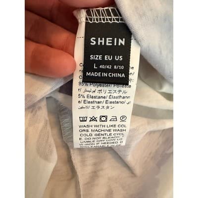 SHEIN Floral Spaghetti Strap Tank Top White Lilac Purple Flowy Women’s Large - Thumbnail 14