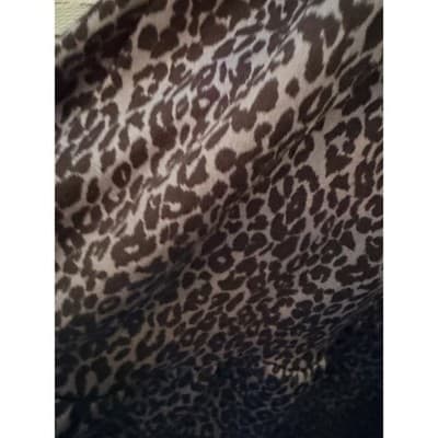 Tiffany & Grey Leopard Print Tiered Midi Dress M Black Gray Crew Neckline - Thumbnail 9