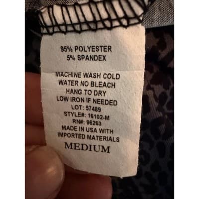 Tiffany & Grey Leopard Print Tiered Midi Dress M Black Gray Crew Neckline - Thumbnail 11