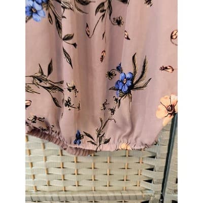 Liberty Love Off The Shoulder Floral Blouse M Pink Adjustable Spaghetti Strap - Thumbnail 11
