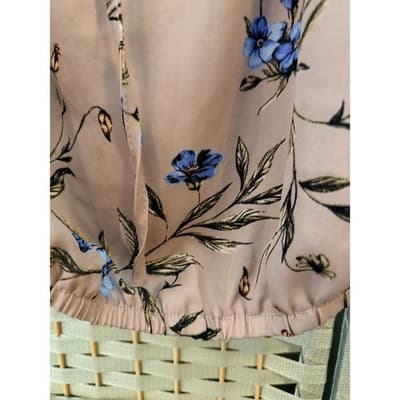 Liberty Love Off The Shoulder Floral Blouse M Pink Adjustable Spaghetti Strap - Thumbnail 3