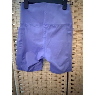 DANSKIN High Rise Waistband Women's Biker Shorts Purple S Athletic Side Pockets - Thumbnail 9