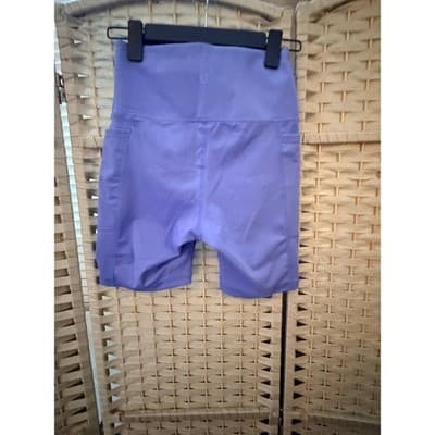 DANSKIN High Rise Waistband Women's Biker Shorts Purple S Athletic Side Pockets - Thumbnail 8