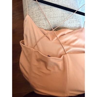 Forever 21 Minimalist Silhouette Midi Dress S Nude Draped Cowl Neckline - Thumbnail 10