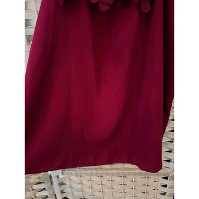 Tovia Off The Shoulder Lace Blouse Small Maroon Eyelet Trim Crochet Boho - Thumbnail 4
