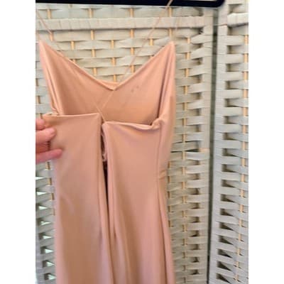 Forever 21 Minimalist Silhouette Midi Dress S Nude Draped Cowl Neckline - Thumbnail 9