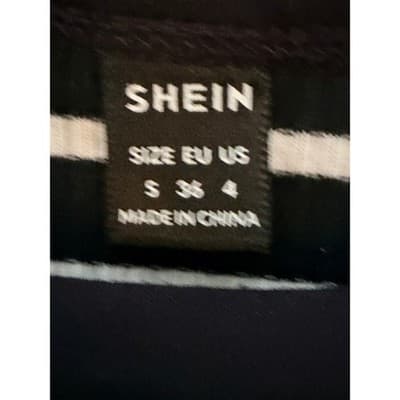 SHEIN Striped Ruched Bodycon Mini Dress Women's Black White Sleeveless S - Thumbnail 4