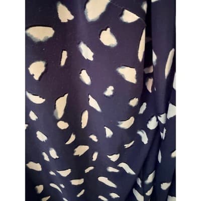 INC International Concepts Womens Navy Long Sleeve Blouse Gold Beaded Trim L - Thumbnail 10