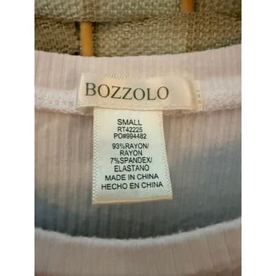 Bozzolo Crew Neck Ribbed Short Sleeve Crop Top S White Fitted Stretch Tee - Thumbnail 4