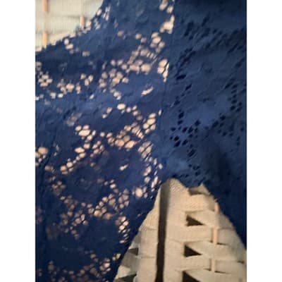 MYSTIC One Shoulder Bodycon Lace Mini Dress Blue M Asymmetrical Neckline - Thumbnail 6