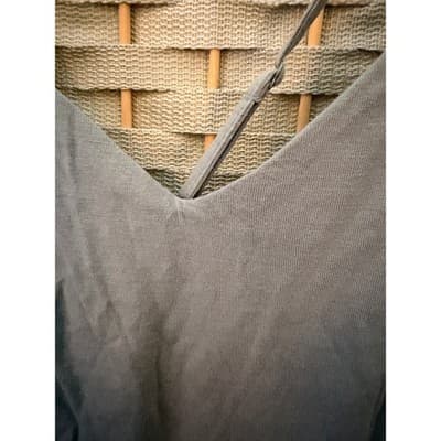 Forever 21 Solid Cami Fit Flare Skater Mini Dress S Gray Criss Cross Back Straps - Thumbnail 4