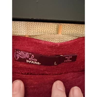 Prana Leah Multi Layer Mini Skirt L Red Asymmetrical Tiered Ruffle Design - Thumbnail 5