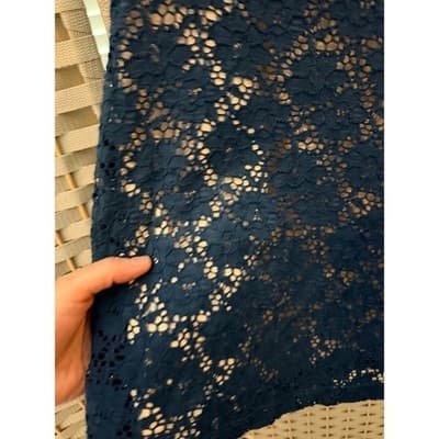 MYSTIC One Shoulder Bodycon Lace Mini Dress Blue M Asymmetrical Neckline - Thumbnail 3