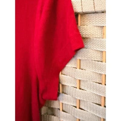A New Day Crew Neckline Short Sleeve Blouse L Red Women's Casual Tee - Thumbnail 5