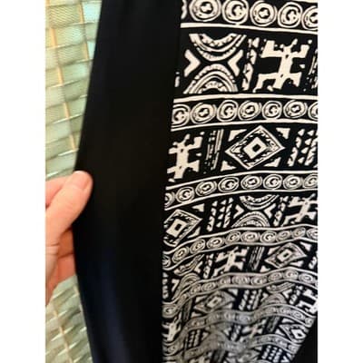 AB STUDIO Sleeveless Maxi Dress XL Black White Geometric Panel Straight Cut - Thumbnail 8