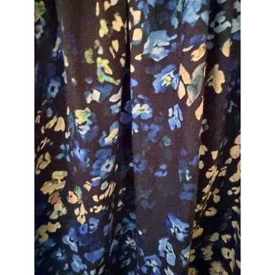 Women's Strapless Abstract Floral Print Elastic Smocked Tube Mini Dress Blue XL - Thumbnail 8