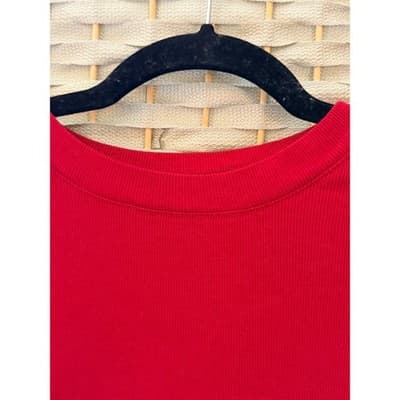 A New Day Crew Neckline Short Sleeve Blouse L Red Women's Casual Tee - Thumbnail 6