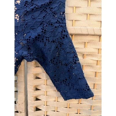 MYSTIC One Shoulder Bodycon Lace Mini Dress Blue M Asymmetrical Neckline - Thumbnail 5