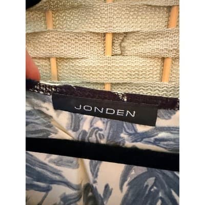 Jonden Floral Wide Square Neckline Three Quarter Length Sleeves Blouse Black - Thumbnail 5