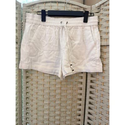 Love Tree Pull On Adjustable Drawstring Waistband Casual Short White Large - Thumbnail 4