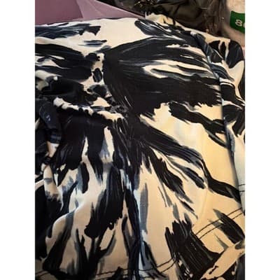 Jonden Floral Wide Square Neckline Three Quarter Length Sleeves Blouse Black - Thumbnail 7