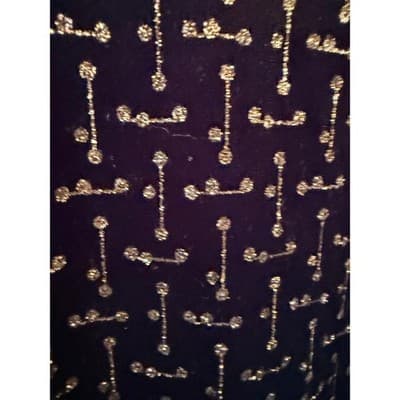 Notations Long Sleeve Pull Over Blouse XL Black Velvet Gold Shimmers Details NWT - Thumbnail 14