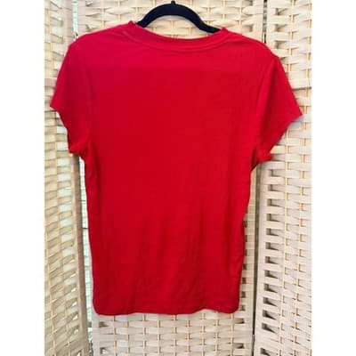 A New Day Crew Neckline Short Sleeve Blouse L Red Women's Casual Tee - Thumbnail 8